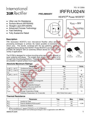 IRFR024NTRR datasheet  